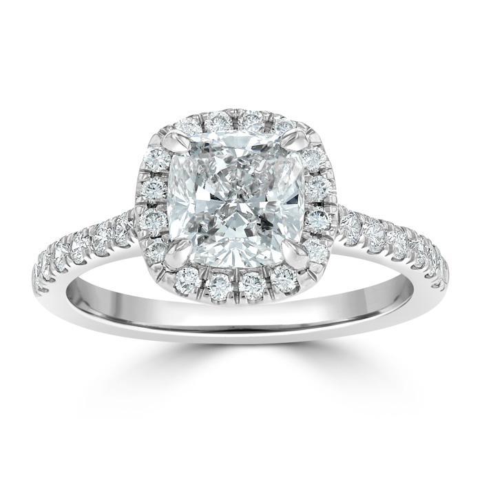 The Aurora — Cushion Lab Diamond Tiffany Halo Engagement Ring IV