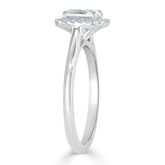 The Aurora — Radiant Lab Diamond Halo Engagement Ring V