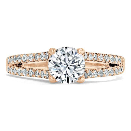 The Clara — Round Lab Diamond Tiffany Double Band Engagement Ring