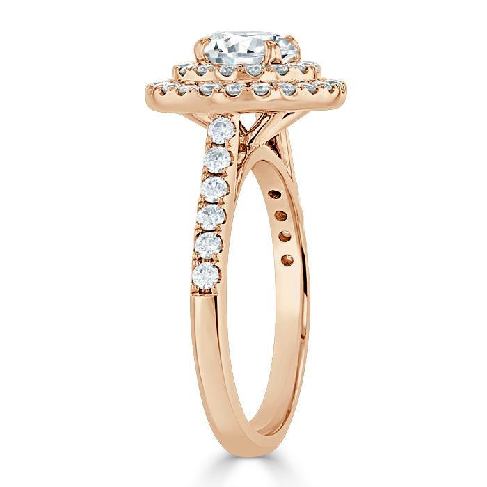 The Aurora — Round Lab Diamond Double Halo Engagement Ring