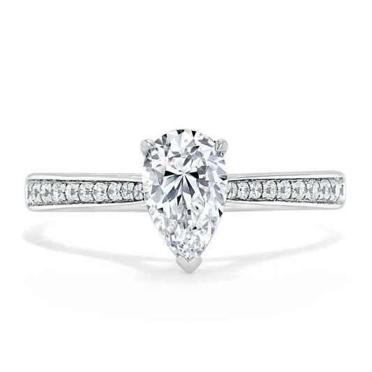 The Rose — Pear Lab Diamond Solitaire Engagement Ring V