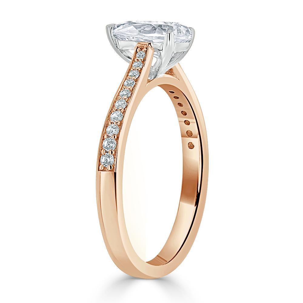 The Rose — Pear Lab Diamond Solitaire Engagement Ring V