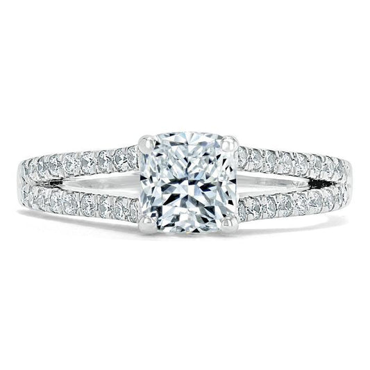 The Olivia — Cushion Lab Diamond Split-Shank Solitaire Engagement Ring