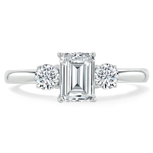 The Violet — Emerald Lab Diamond 3-Stone Engagement Ring II