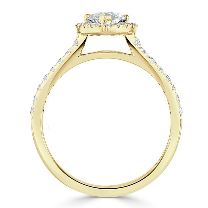 The Aurora — Marquise Lab Diamond Tiffany Halo Engagement Ring III