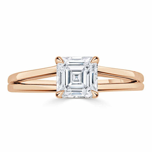 The Olivia — Asscher Lab Diamond Split-Shank Solitaire Engagement Ring