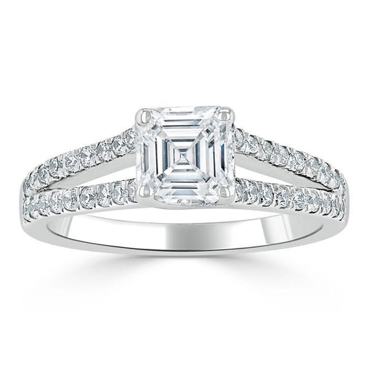 The Eva — Asscher Lab Diamond Solitaire Engagement Ring II