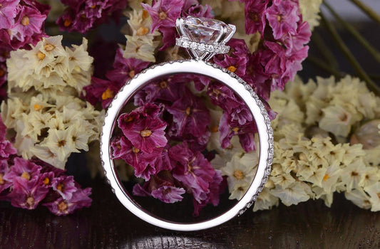 The Grace — Cushion Lab Diamond Secret Halo Engagement Ring
