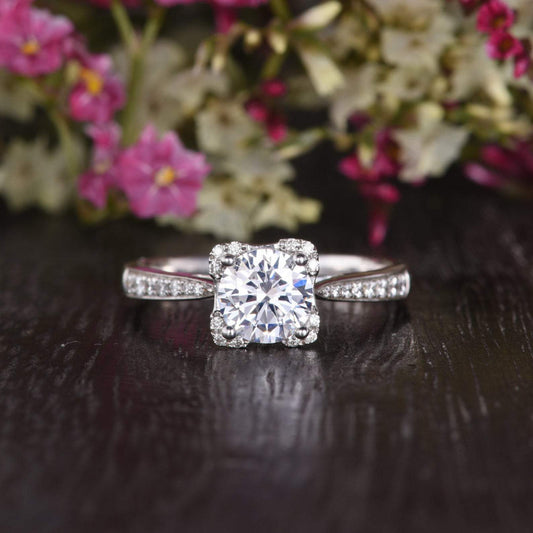 The Juliet — Round Lab Diamond Art Deco Engagement Ring