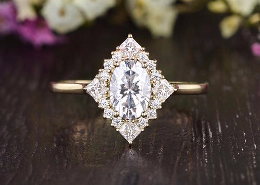 The Grace — Oval Lab Diamond Vintage Halo Engagement Ring II