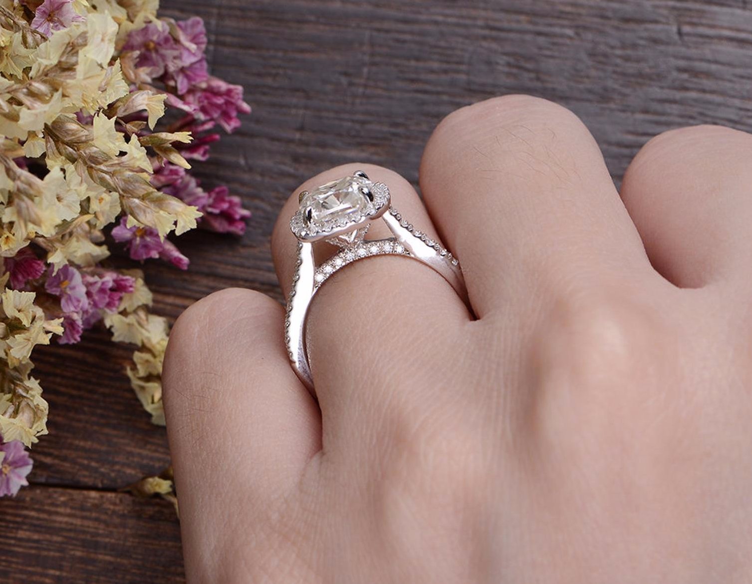 The Grace — Cushion Lab Diamond Halo Engagement Ring