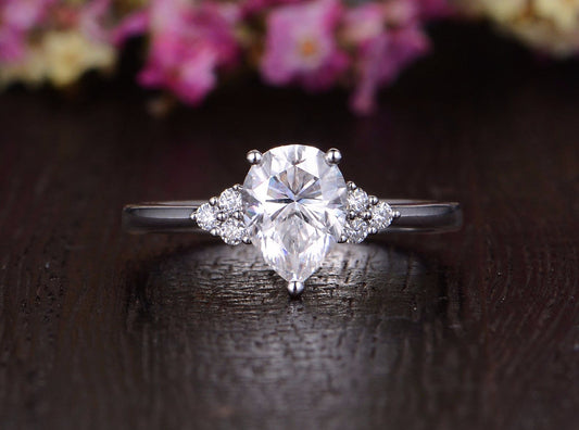 The Grace — Pear Lab Diamond Edwardian Engagement Ring