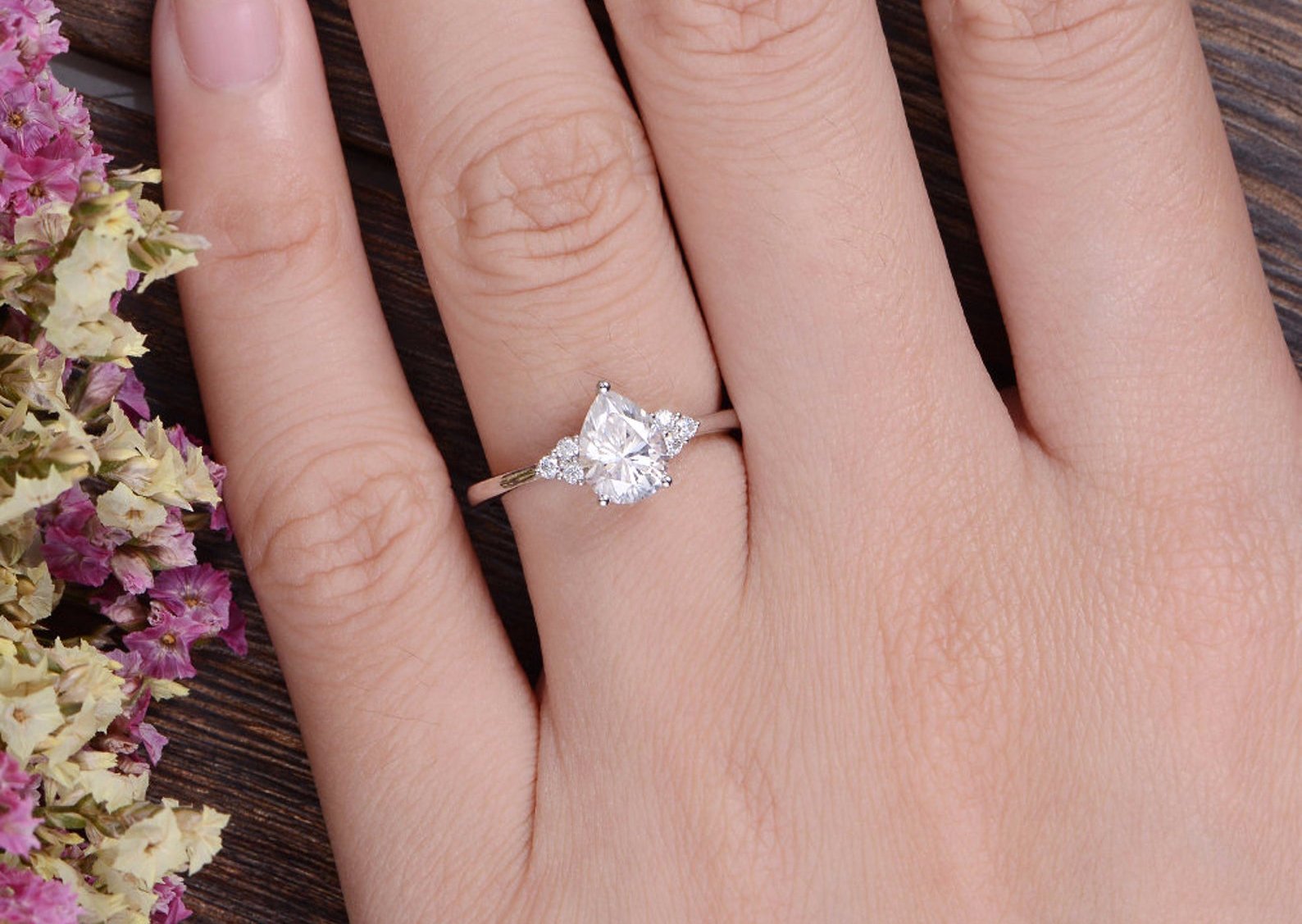 The Grace — Pear Lab Diamond Edwardian Engagement Ring
