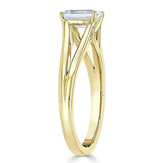 The Olivia — Emerald Lab Diamond Split-Shank Solitaire Engagement Ring II