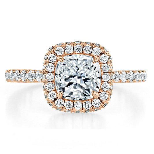 The Aurora — Cushion Lab Diamond Tiffany Halo Engagement Ring II