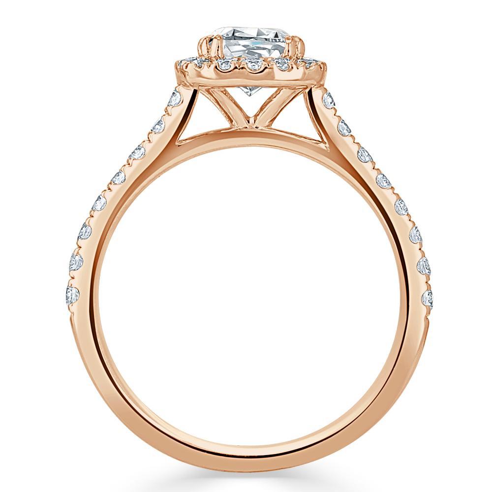 The Aurora — Cushion Lab Diamond Tiffany Halo Engagement Ring