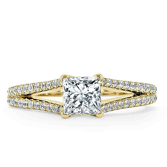 The Olivia — Princess Lab Diamond Split-Shank Solitaire Engagement Ring