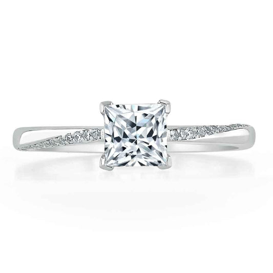 The Clara — Princess Lab Diamond Solitaire Engagement Ring V