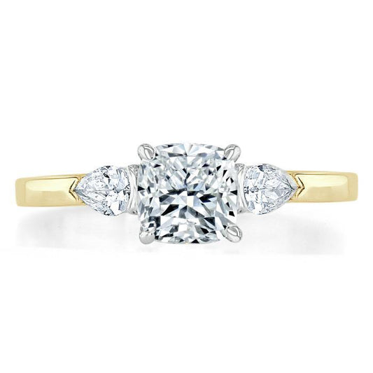 The Violet — Cushion Lab Diamond 3-Stone Engagement Ring II