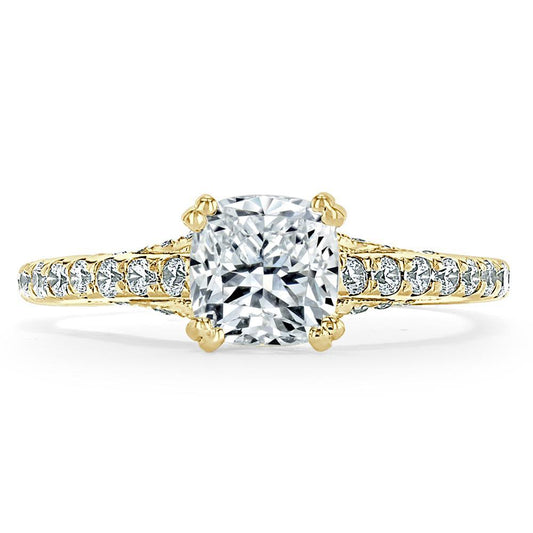 The Clara — Cushion Lab Diamond Tiffany Solitaire Engagement Ring