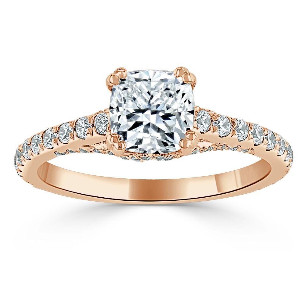 The Clara — Cushion Lab Diamond Tiffany Solitaire Engagement Ring