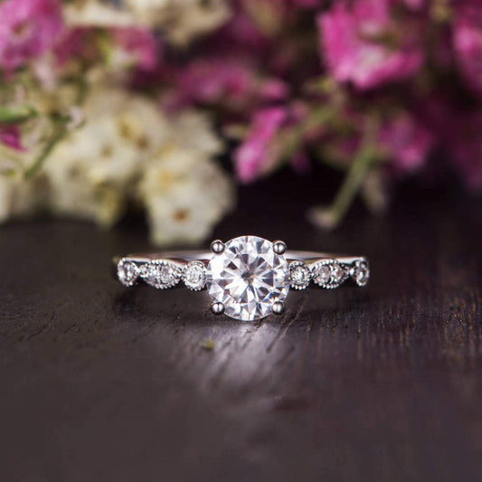 The Grace — Round Lab Diamond Vintage Engagement Ring IX