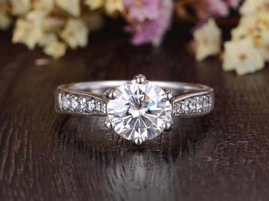 The Grace — Round Lab Diamond Vintage Engagement Ring V