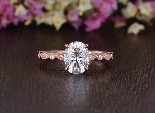 The Grace — Oval Lab Diamond Vintage Engagement Ring V