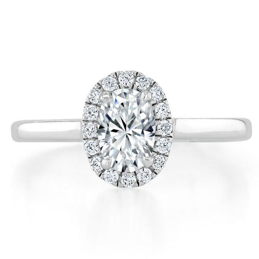 The Aurora — Oval Lab Diamond Halo Engagement Ring V