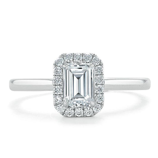 The Aurora — Emerald Lab Diamond Halo Engagement Ring III