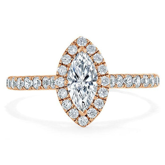 The Aurora — Marquise Lab Diamond Tiffany Halo Engagement Ring II