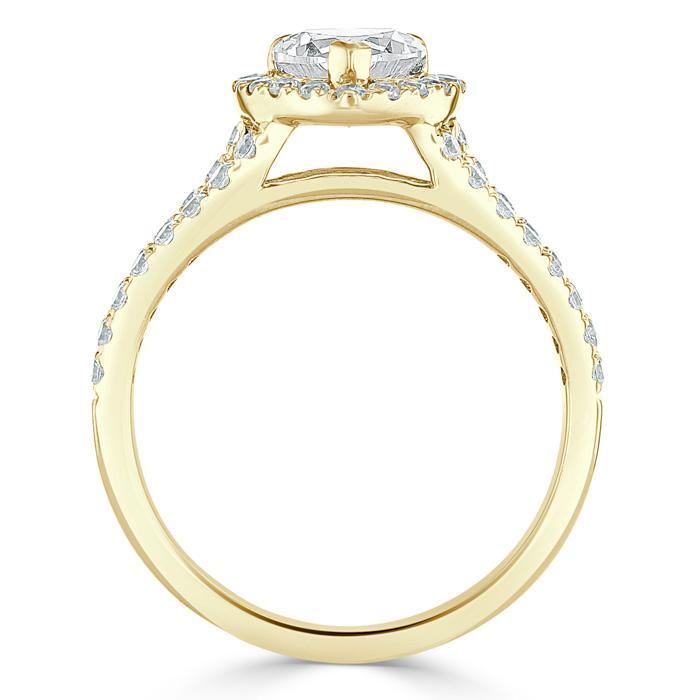 The Aurora — Heart Lab Diamond Halo Engagement Ring III