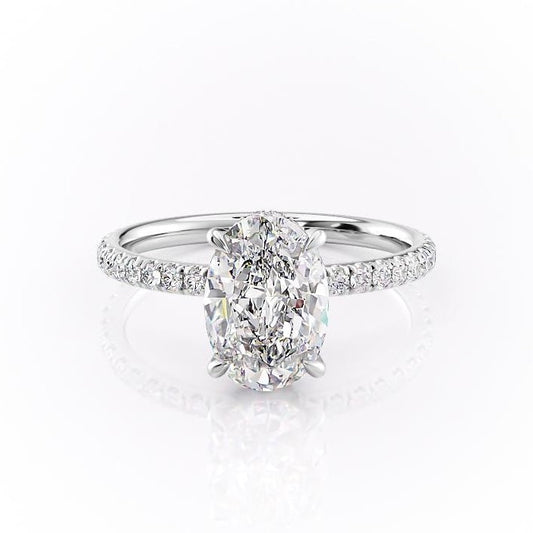 The Aria — Oval Lab Diamond Secret Halo Engagement Ring V