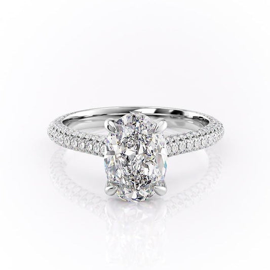 The Isla — Oval Lab Diamond Side-Stone Engagement Ring VI