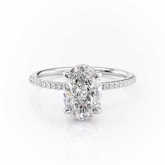 The Aria — Oval Lab Diamond Secret Halo Engagement Ring IV