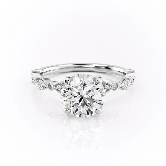 The Grace — Round Lab Diamond Vintage Engagement Ring III