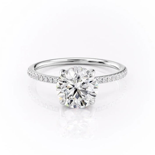 The Grace — Round Lab Diamond Secret Halo Engagement Ring V