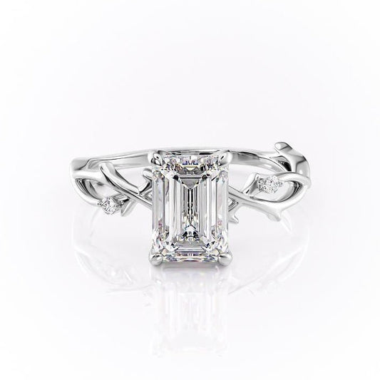 The Maeve — Emerald Lab Diamond Botanical Engagement Ring