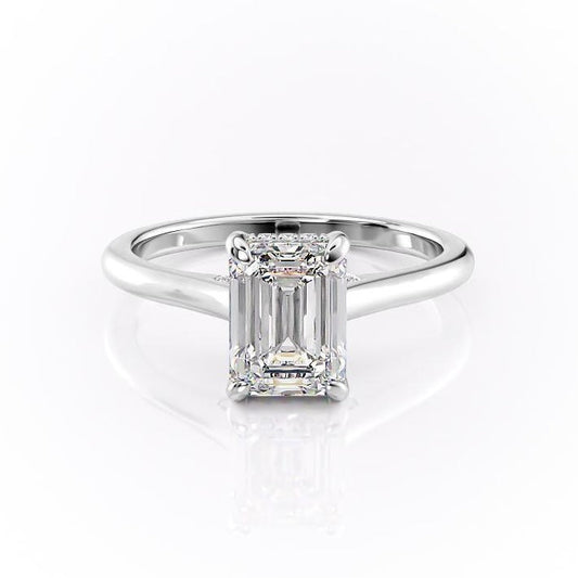 The Isla — Emerald Lab Diamond Secret Halo Engagement Ring IV