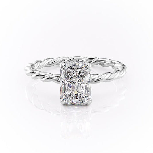 The Elise — Radiant Lab Diamond Twisted Band Secret Halo Engagement Ring II