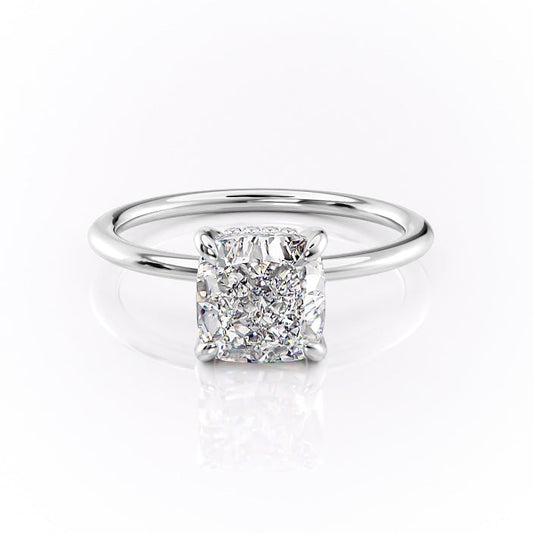 The Aurora — Cushion Lab Diamond Secret Halo Engagement Ring VII