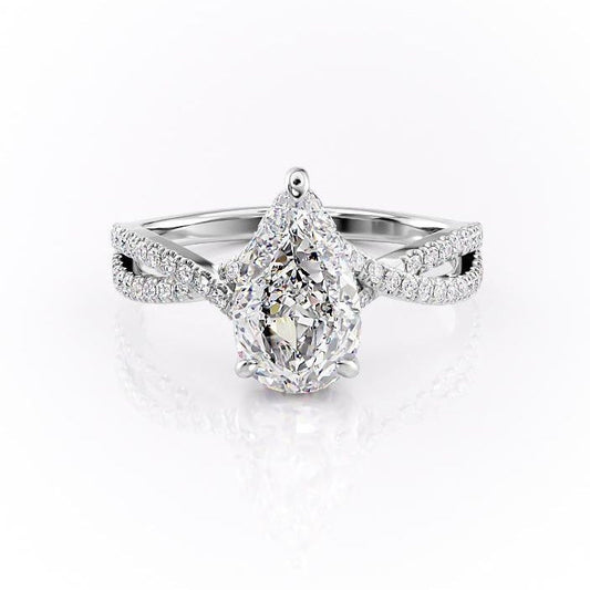 The Elise — Pear Lab Diamond Side-Stone Engagement Ring