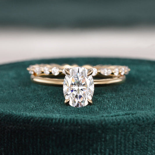 The Aurora Set — Oval Lab Diamond Bridal Wedding Ring Set IV