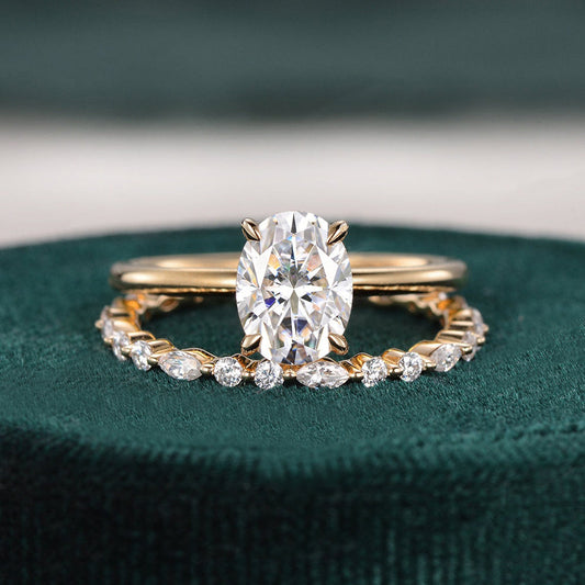 The Aurora Set — Oval Lab Diamond Bridal Wedding Ring Set IV