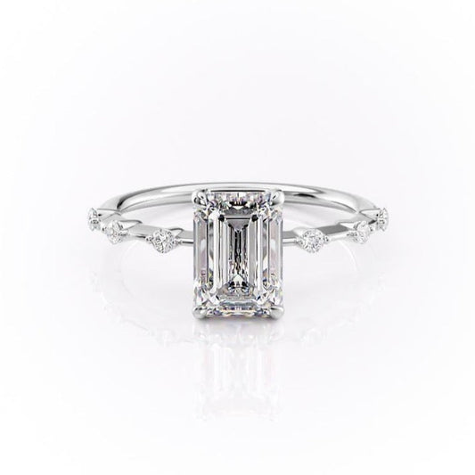 The Grace — Emerald Lab Diamond Vintage Engagement Ring II