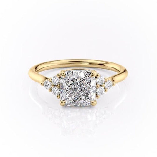 The Isla — Cushion Lab Diamond Side-Stone Engagement Ring IV