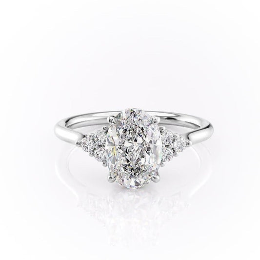 The Isla — Oval Lab Diamond Side-Stone Engagement Ring IV