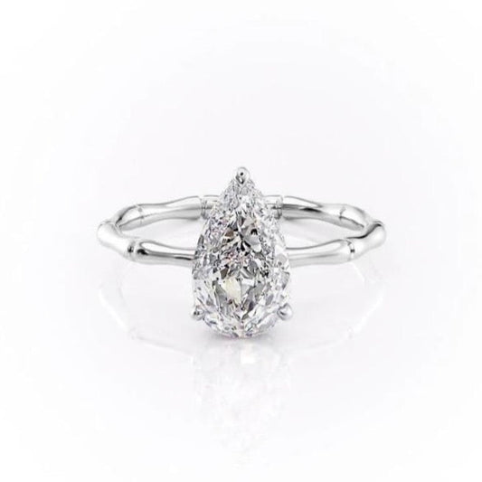 The Rose — Pear Lab Diamond Secret Halo Engagement Ring III