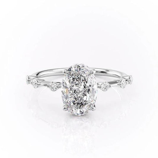 The Isla — Oval Lab Diamond Side-Stone Engagement Ring III