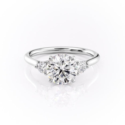 The Violet — Round Lab Diamond 3-Stone Engagement Ring